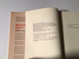 1972 Watership Down,  Richard Adams,  1st Ed. ,  2nd Print,  Hardcover 3