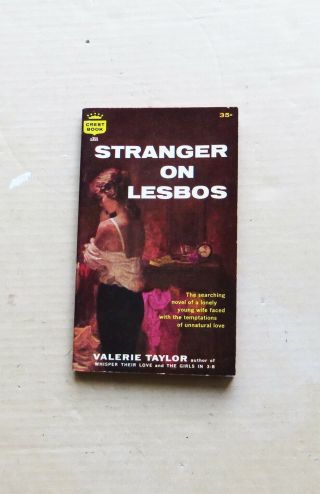 Vintage Paperback Book Stranger On Lesbos By Valerie Taylor Crest Book 355
