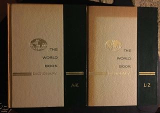 Vintage 2 Book Set The World Book Dictionary A - Z Doubleday & Company (1967)