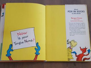 Dr Seuss FOX in SOCKS 1st edition - 1965 Hardcover w/ Dust Jacket - Beginner Books 7