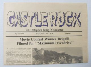 Stephen King - The Castle Rock Newsletter September 1985 Vol.  1 Number 9 - Great