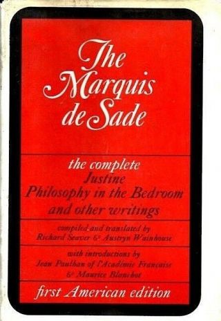 1965 Marquis De Sade - Justine,  Philosophy In Bedroom Grove Press First Edition