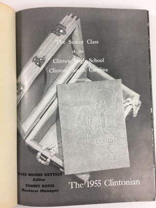 1955 Clintonian High School Yearbook Clinton SC Unsigned 2