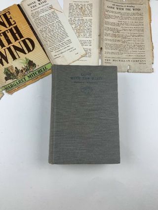 Vintage Gone With The Wind Book By Margaret Mitchell November 1936 Printing 26th