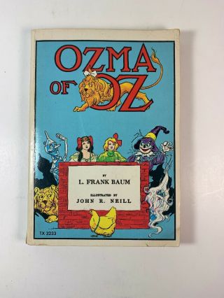 Ozma Of Oz,  J Frank Baum,  John R Neill,  Softcover Book 1975 1st Printing.  A20
