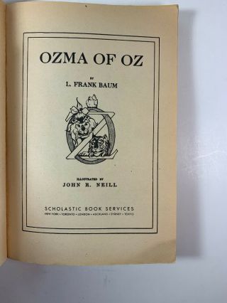 OZMA Of OZ,  J Frank Baum,  John R Neill,  Softcover Book 1975 1st Printing.  A20 3