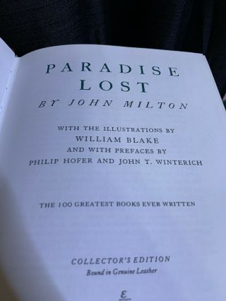 PARADISE LOST by John Milton - Easton Press Leather - 3