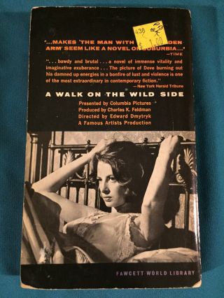 A Walk On The Wild Side by Nelson Algren Crest Book d496 Movie Tie - In Cover 2