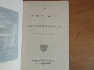 Old POETICAL OF HENRY WADSWORTH LONGFELLOW Book 1885 VICTORIAN POETRY POEM 3