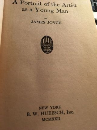 A Portrait of the Artist as a Young Man by James Joyce (1922 5th Pr HB) 3
