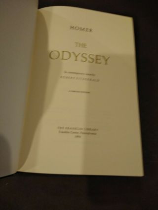 Franklin Library 100 Greatest Books The Odyssey by Homer 1976 4