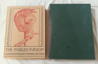 Book - The Folio Society The Fables Of Aesop Detmold W/ Slipcase 2004 Hardback