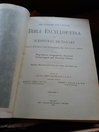 1906 The Popular And Critical Bible Encyclopedia Samuel Fallows vol 1 - 3 4