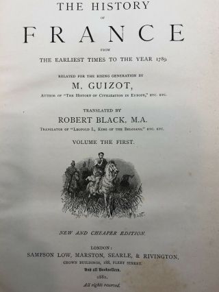 History of France - M.  Guizot,  1881 - All 8 Volumes,  Early Times to 1848,  Illustrated 3