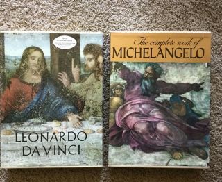 2 Books The Complete Work Of Michelangelo And Leonardo Da Vinci