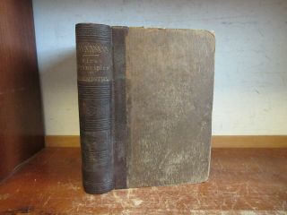 Old First Principles Of Chemistry Leather Book 1859 Inorganic Experiment Metal,