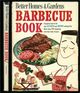 Vtg 50s Better Homes & Gardens Barbecue Cook Book,  1st Hcdj,  Mid Century Modern