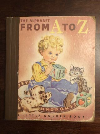 Vtg Little Golden Book The Alphabet From A To Z First Edition 1942