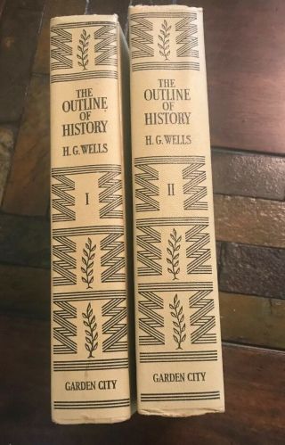 The Outline Of History,  By H.  G.  Wells,  2 - Vol.  Set,  1949,  Garden City Books