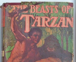 Vintage The Beasts Of Tarzan,  Edgar Rice Burroughs In Dust Jacket 1940 - 43 Print