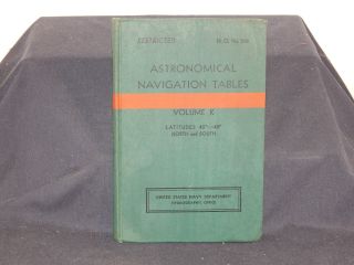 Vintage Astronomical Navigation Tables United States Navy Department 1941