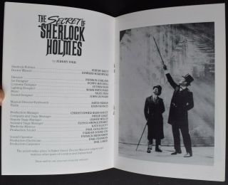Arthur Conan Doyle,  Secret of Sherlock Holmes,  Theatre Programme,  Jeremy Brett 5
