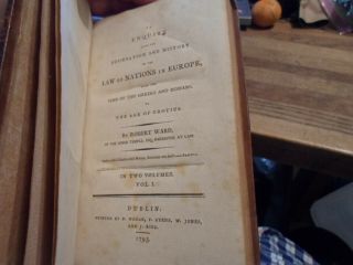1795 Enquiry Into Laws Of Nations By Robert Ward First Edition - Vol 1 Of 2 Only
