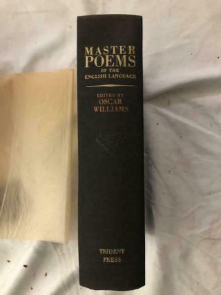 Oscar Williams / Master Poems Of The English Language First Edition 1966
