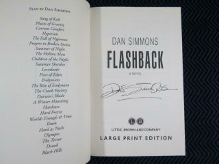 AUTHOR SIGNED BOOK: DAN SIMMONS FLASHBACK FIRST EDITION 2011 2