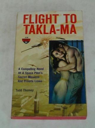 Unread 1961 Monarch Books Flight To Takla - Ma By Tedd Thomey Sleaze Pb Sexy Gga