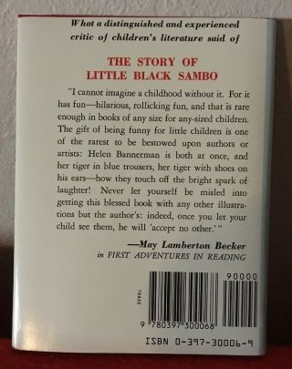 The Story Of Little Black Sambo by Helen Bannerman Harper Collins w/ Dust Cover 3