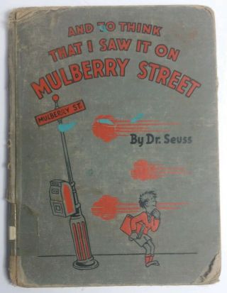 Old Dr Seuss And To Think I Saw It On Mulberry Street 1937 8th Printing Ex - Lib