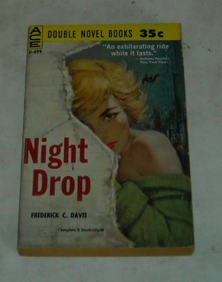 UNREAD 1961 ACE DOUBLE NOVEL SLEAZE PB SEXY GGA Cover NIGHT DROP and HIGH HEEL 2