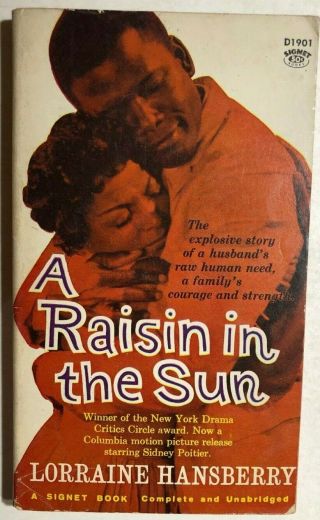 A Raisin In The Sun By Lorraine Hansberry (1966) Signet Movie Pb 1st