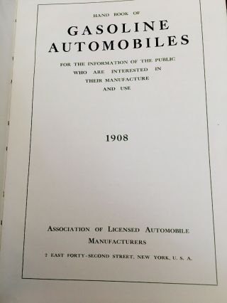 1908 Hand Book Of Gasoline Automobile.  Illustrate On Mostly All Pages.  Unique 3