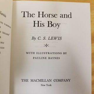 The Horse And His Boy 1966 C.  S.  Lewis HC DJ Book 5 Chronicles Of Narnia 4