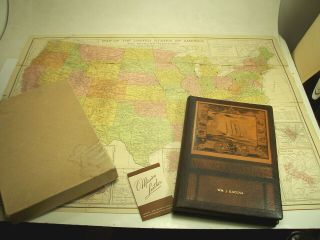 Rand Mcnally World Atlas,  Readers Edition,  1943.  Wwii Vintage,  Leather Bound
