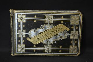 Vintage Art Deco Autograph Book W/ Some Blank Pages Black Gold Silver