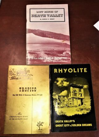 3 Gold Mine Booklets Rhyolite Death Valley Tropico Red Hill Antelope Valley M