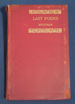 1932 Last Poems By A.  E.  Houseman Red Leather Bound Pocket Size Hc Vintage