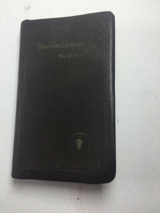 Vintage Military Pocket Brown Bible Testament Psalms Ww Ii Signed Fdr 1941