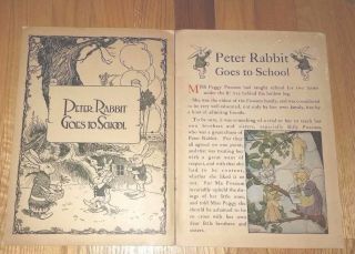 1917 Book - Peter Rabbit Goes to School - Saalfield Publishing 3
