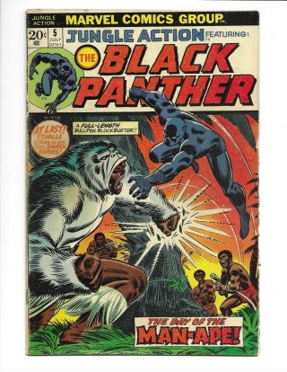 Jungle Action 5 - 1st Solo Black Panther - Bronze Age - 1973 - Very Good (4.  0)