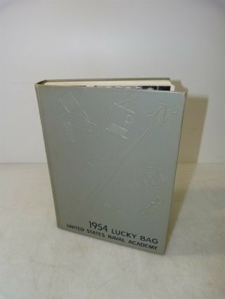 1954 Lucky Bag Us Naval Academy Usna Grey Yearbook W/ Vinyl Record