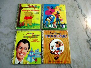 4 Little Golden Books Colors Are Winnie The Pooh Mister Rogers Pinocchio