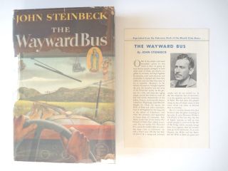 The Wayward Bus By John Steinbeck 1947 First Edition Bce Hc/dj Novel W/ Insert