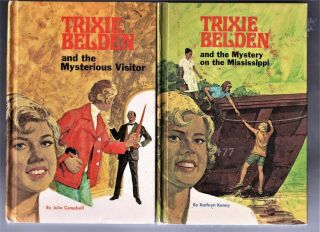 2 Trixie Belden Hardbacks Mysterious Visitor/mystery On Mississippi 1954,  1965