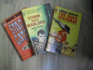 Andre Norton - Three (3) Vintage Ace Paperback Titles - Ace F - 109,  F - 231,  & F - 408