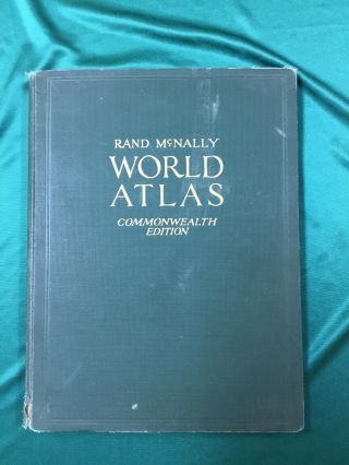 Rand - Mcnally World Atlas Commonwealth Edition,  1927 W/ Ephemera