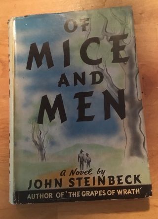 John Steinbeck 1st Edition 16th Printing Of Mice And Men Book With Dj